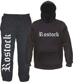 Rostock Jogginganzug - Altdeutsch - Jogginghose und Hoodie XL Schwarz von sostex