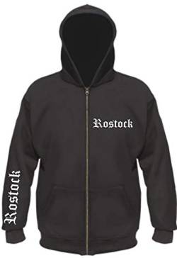 Rostock Kapuzenjacke - Altdeutsch Bedruckt - Sweatjacke Hoodie Jacke M Schwarz von sostex