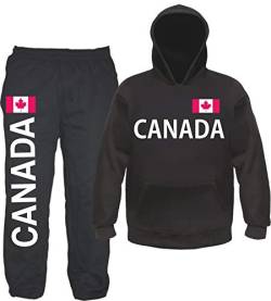 sostex Canada Jogginganzug - Bedruckt mit Flagge - Jogginghose und Hoodie L Schwarz von sostex