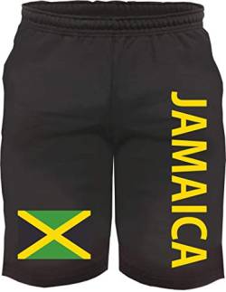 sostex Jamaica Sweatshorts - Bedruckt - Kurze Hose Shorts Flagge Jamaika Schwarz 2XL von sostex