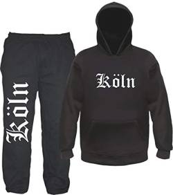 sostex Köln Jogginganzug - Altdeutsch - Jogginghose und Hoodie 2XL Schwarz von sostex