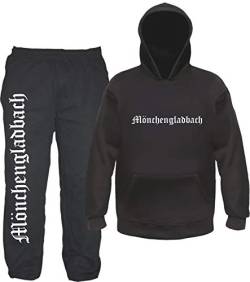 sostex Mönchengladbach Jogginganzug - Altdeutsch - Jogginghose und Hoodie 2XL Schwarz von sostex