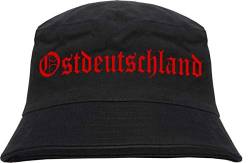 sostex Ostdeutschland Fischerhut - Druckfarbe Rot - Bucket Hat L/XL Schwarz von sostex