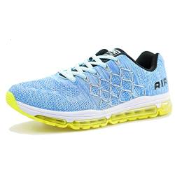 sotirsvs Herren Damen Sportschuhe Laufschuhe Straßenlaufschuhe Sneaker mit Luftpolster Turnschuhe Atmungsaktiv Leichte Schuhe Blue 38 EU von sotirsvs