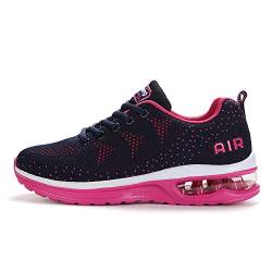 sotirsvs Herren Damen Sportschuhe Laufschuhe Straßenlaufschuhe Sneaker mit Luftpolster Turnschuhe Atmungsaktiv Leichte Schuhe Blue Pink 36 EU von sotirsvs