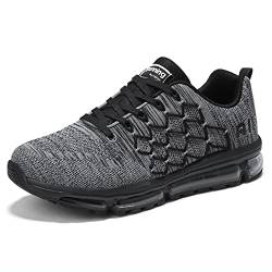 sotirsvs Herren Damen Sportschuhe Laufschuhe Straßenlaufschuhe Sneaker mit Luftpolster Turnschuhe Atmungsaktiv Leichte Schuhe Gray 40 EU von sotirsvs