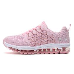 sotirsvs Herren Damen Sportschuhe Laufschuhe Straßenlaufschuhe Sneaker mit Luftpolster Turnschuhe Atmungsaktiv Leichte Schuhe Pink 35 EU von sotirsvs