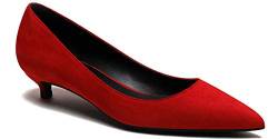 soulength High Heels Schuhe Damen 132 Bequem 3cm Kitten-Heel Wildleder Pumps Rot größe 40 von soulength