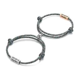 Magnetische Paare Armbänder Benutzerdefinierte Typenschild ID Armband Gegenseitige Anziehung Seil Geflochtene Armbänder Set Geschenk für Frauen Männer Freund Freundin Ihn Ihre Armbänder Geschenk von soulglass