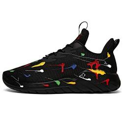 soulsfeng Sneaker atmungsaktive Laufschuhe leicht Turnschuhe Mode Sportschuhe Damen Herren Olympiaspray Schwarz 39 von soulsfeng