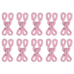 sourcing map 12Stk Nähen Haken und Öse - Polyester Abgedeckt Nähen Haken und Ösen Verschluss für Kleidung BH Rock Nähen Basteln (Rosa 23mm Länge) von sourcing map