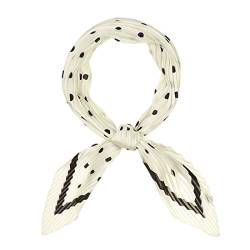 sourcing map Damen 50er Jahre Rhombus Taschentuch Bandana Stirnbänder Plissee Polka Dots Halstuch Kopftuch Beige 102 x 45cm von sourcing map