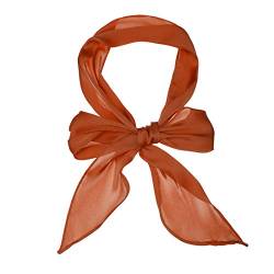 sourcing map Damen Einfarbig Skinny Schal Schals Langes Halstuch Haarband Orange 140 x 13 cm von sourcing map