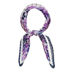 sourcing map Damen Plissee Polka Dots Blumen Schal Stirnband Halstuch Violett 98 x 37cm von sourcing map