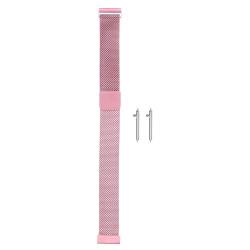 sourcing map Edelstahl-Mesh-Uhrenarmband 16mm Schnellwechsel-Verstellbares Armband mit magnetischem Verschluss für Männer und Frauen, Pink von sourcing map