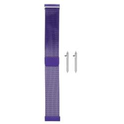 sourcing map Edelstahl-Mesh-Uhrenarmband 22 mm Schnellwechsel-Verstellbares Armband mit magnetischem Verschluss für Männer und Frauen, Lila. von sourcing map