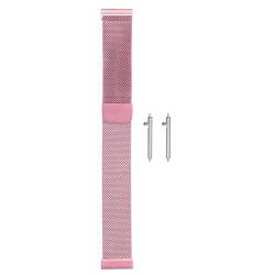 sourcing map Edelstahl-Mesh-Uhrenarmband 22mm Schnellwechsel-Verstellbares Armband mit magnetischem Verschluss für Männer und Frauen, Pink von sourcing map
