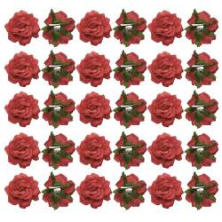 sourcing map Haarspangen mit Rosenblüten, 10,2 cm, Blumen-Haarnadeln, Blumenbrosche für Damen, Haar-Accessoires, Rot, 30 Stück von sourcing map