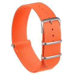 sourcing map Orange Nylon Uhrenband 24mm Breite Durchschlupf Nylon Riemen Weich und Angenehm Einschichtige Ersatz Leinwand Uhrenarmbänder von sourcing map