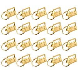 sourcing map Schlüsselanhänger Hardware mit Schlüsselanhänger-Ringen für Tasche, Gurtband, Armbänder, Schlüsselbänder, Dunkles Gold, 26 mm, Klassisch von sourcing map