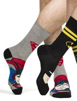 soxo DC Comics The Batman Superman Lustige Socken Herren Baumwolle Herrensocken 40-45 Batman Superman 2 Paar von soxo