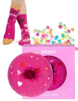 soxo Donut Socken Damen Geschenke Für Frauen Lustige Geschenk Bunte Damensocken 35-40 Rosa 1 Paar von soxo