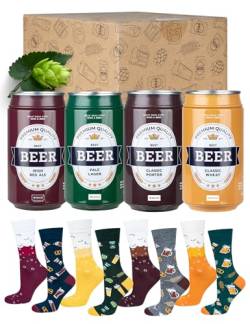 soxo Dose Socken Herren Bier Geschenke Für Männer Lustige Geschenk Sommer Socks Men 40-45 4 Paar von soxo