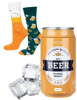 soxo Dose Socken Herren Bier Geschenke Für Männer Lustige Geschenk Sommer Socks Men 40-45 Classic Wheat 1 Paar von soxo