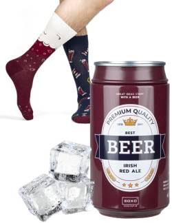 soxo Dose Socken Herren Bier Geschenke Für Männer Lustige Geschenk Sommer Socks Men 40-45 Irish Red Ale 1 Paar von soxo