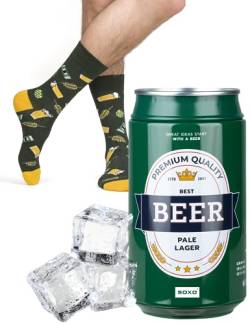 soxo Dose Socken Herren Bier Geschenke Für Männer Lustige Geschenk Sommer Socks Men 40-45 Pale Lager2 1 Paar von soxo