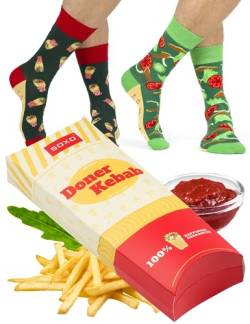 soxo Fast Food Geschenke Für Frauen Damen Socken Herren Lustige Geschenk Für Männer 40-45 Doner Kebab 2 Paar von soxo