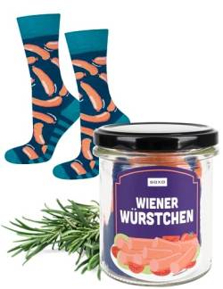 soxo Glas Socken Damen Geschenke Für Männer Herren Socks Geschenk Für Frauen 40-45 Würstchen von soxo