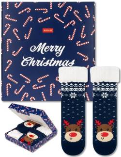 soxo Kuschelsocken Weihnachten Damen Socken Lustige Geschenke Für Frauen Weihnachtssocken 35-40 Rentier von soxo