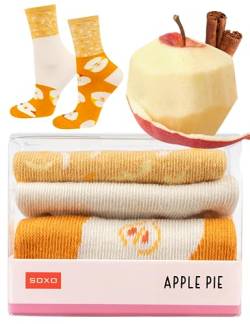 soxo Lebkuchen Weihnachten Socken Lustige Apfelkuchen Herren Geschenke Für Frauen 35-40 Apple pie von soxo