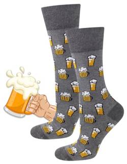 soxo Lustige Socken Herren Bier Geschenke Für Männer Bunte Herrensocken Lustig Socks Men 40-45 Bier von soxo