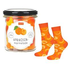 soxo Marmelade Socken Damen Geschenke Für Frauen Lustige Geschenk Women Socks 35-40 Apricosen Marmelade von soxo