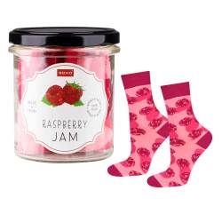 soxo Marmelade Socken Damen Geschenke Für Frauen Lustige Geschenk Women Socks 35-40 Raspberry Jam von soxo