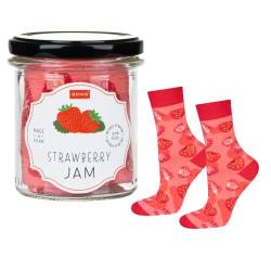 soxo Marmelade Socken Damen Geschenke Für Frauen Lustige Geschenk Women Socks 35-40 Strawberry Jam von soxo
