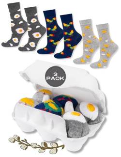 soxo Ostern Geschenke Für Frauen Damen Socken Herren Lustige Geschenk Für Männer 40-45 Egg Socks 3 Paar von soxo