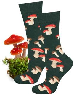 soxo Pilze Socken Herren Lustige Geschenke Für Damen Pilzsammler Baumwolle Socks 40-45 Pilze 1 Paar von soxo