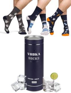 soxo Premium Socken Herren Whiskey Geschenke Männer Lustige Geschenk Socks Men Baumwolle 40-45 Vodka 3 Paar von soxo