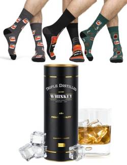 soxo Premium Socken Herren Whiskey Geschenke Männer Lustige Geschenk Socks Men Baumwolle 40-45 Whisky 3 Paar von soxo