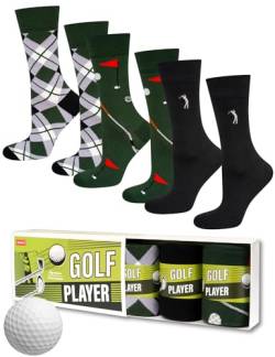 soxo Sport Socken Herren Geschenke Für Männer Lustige Geschenk Sommer Socks Men 3 Paar 40-45 Golf Player von soxo