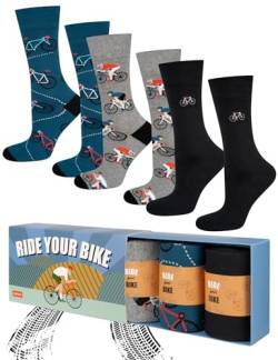 soxo Sport Socken Herren Geschenke Für Männer Lustige Geschenk Sommer Socks Men 3 Paar 40-45 Ride Your Bike von soxo