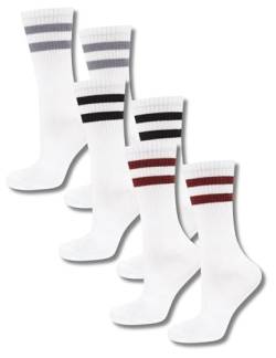 soxo Sport Socken Herren Weiße Herrensocken Baumwolle Tennis Socks Lustige Laufsocken 3 Paar 40-45 Weiß von soxo