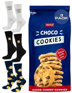soxo Süßigkeiten Socken Geschenke Für Frauen Damen Herren Lustige Geschenk Für Männer 3 Paar 35-40 Cookies von soxo