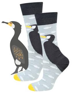 soxo Tiere Socken Herren Sommer Herrensocken Baumwolle Socks Men Lustige Laufsocken 40-45 Kormoran von soxo