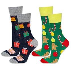 soxo Weihnachten Socken Herren Lustige Geschenke Für Männer Weihnachtssocken 40-45 Geschenke 2 Paar von soxo