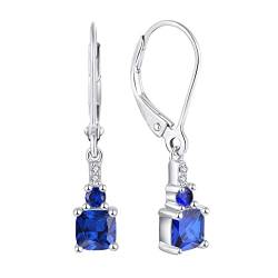 Starchenie Frauen Dangle Ohrringe 925 Sterling Silber Prinzessin Cut Leverback Ohrringe Edelstein Schmuck Geburtsstein Ohrringe für Damen von starchenie