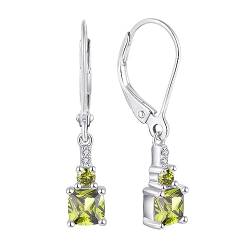 Starchenie Frauen Dangle Ohrringe 925 Sterling Silber Prinzessin Cut Leverback Ohrringe Edelstein Schmuck Geburtsstein Ohrringe für Damen von starchenie